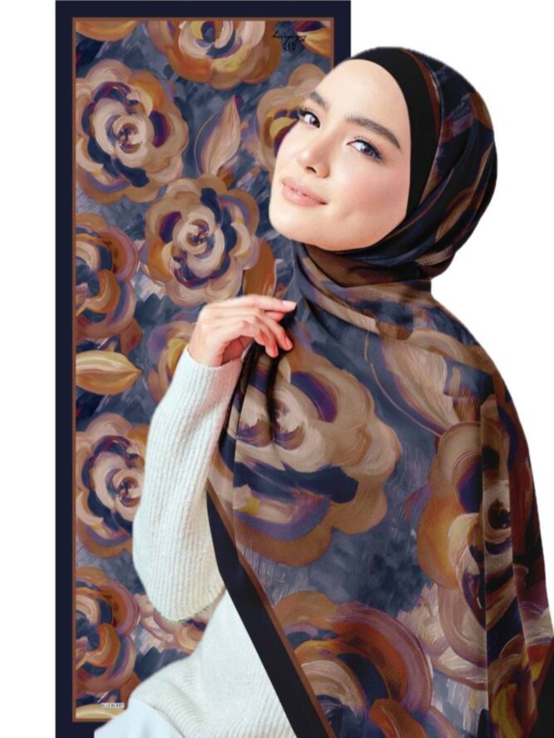 Hijab à motif BLUEBERRY - 242 -